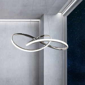 LAMPA wisząca LENS 310446 Polux metalowa OPRAWA wstęga LED 42W 3000K zwis b