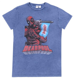 MARVEL Deadpool koszulka szaro-niebieska, męska