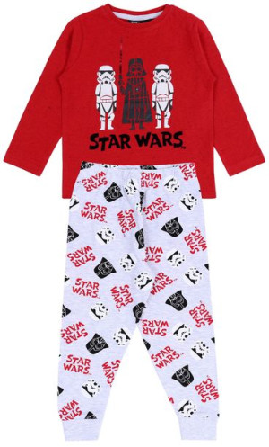 DISNEY STAR WARS Piżama czerwono-szara, długi rękaw