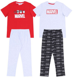 2 x Szaro-czerwona piżama MARVEL