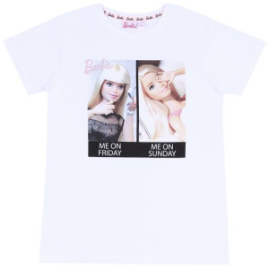 Biała koszulka, t-shirt Barbie