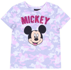 Szaro-różowy t-shirt Myszka Mickey DISNEY
