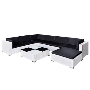 8-cz. zestaw wypoczynkowy do ogrodu, poduszki, rat
