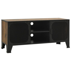 Szafka pod telewizor, rustykalny brąz, 105x36x47cm, metal i MDF