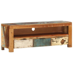 Szafka pod telewizor, 110x30x40 cm, lite drewno z odzysku