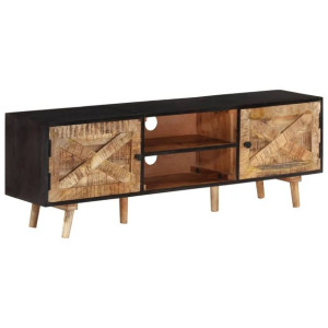 Szafka pod TV, 140x30x46 cm, surowe drewno mango i akacjowe