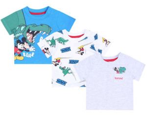 3x Biało - niebieskie koszulki Mickey Mouse DISNEY