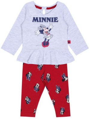 Szara, melanżowa bluzka + czerwone legginsy Minnie DISNEY
