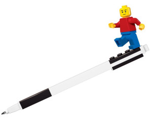 Czarny długopis żelowy z minifigurką LEGO