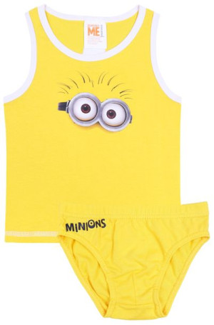 Żółta chłopięca podkoszulka+majtki Minionki Despicable Me