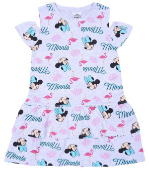 Szara, letnia sukienka z falbanką Myszka Minnie DISNEY