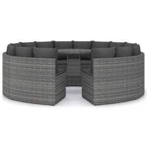 9-częściowa sofa do ogrodu, z poduszkami, poliratt