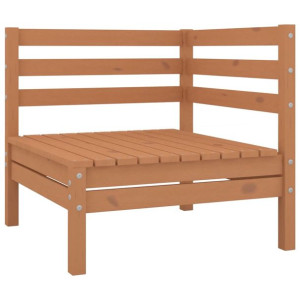 Ogrodowa sofa narożna, miodowy brąz, lite drewno s