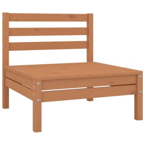 Ogrodowa sofa środkowa, miodowy brąz, lite drewno