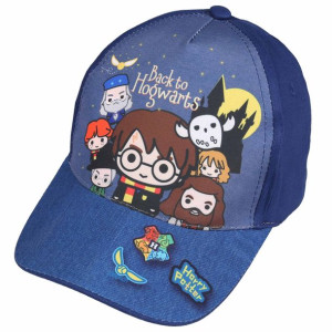 Granatowa czapka z daszkiem i ciekawym nadrukiem Harry Potter