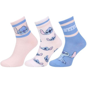3x Pastelowe długie skarpetki Stitch Disney