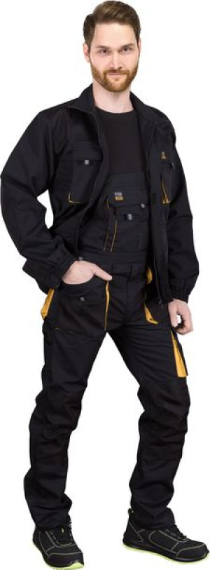 Spodnie robocze ogrodniczki Foreco-B  czarny r XL