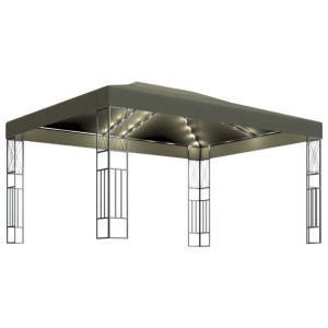 Altana ze sznurem lampek LED, 3x4 m, tkanina w kol