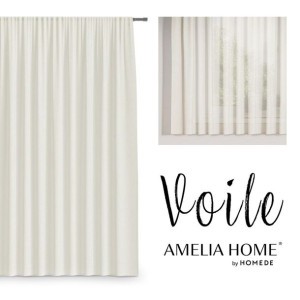 AmeliaHome Firana na taśmie VOILE 300x160  kremowa