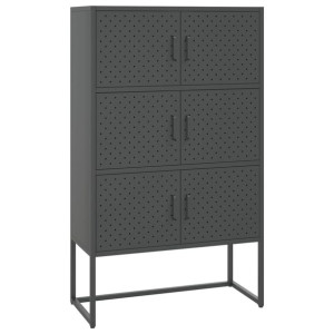 Szafka, antracytowa, 80x35x135 cm, stal