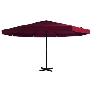 Parasol ogrodowy na słupku aluminiowym, 500 cm, bordowy