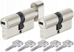 Komplet Wkładek Abus D10 30/40+30/40g Z Gałką Kl.c Wkładka Do Drzwi