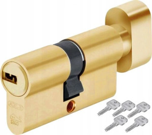 Wkładka Abus Kd10 Z Gałką Mosiądz 5 Kluczy 50/30g Do Drzwi