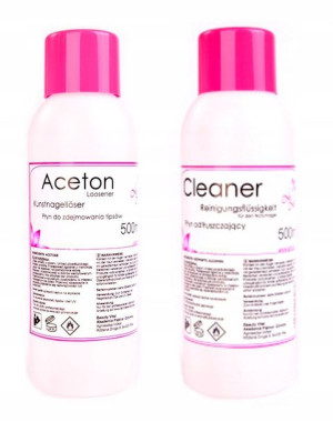 Aceton Kosmetyczny500ml+cleaner Odtłuszczacz 500ml