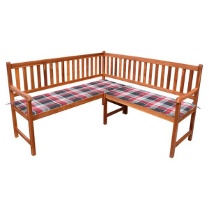 Narożna ławka ogrodowa z poduszkami, 150 cm, drewno akacjowe