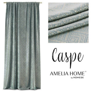 AmeliaHome Zaslona na przelotkach CASPE 140x250 szarozielona
