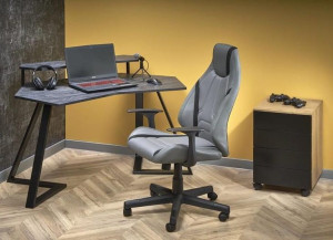 Nowoczesne biurko loft dla gracza z nadstawką