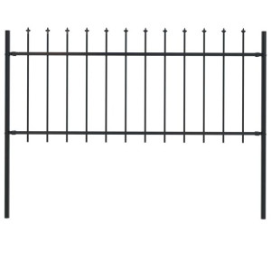 Panel ogrodzeniowy z grotami, stal, 1,7 x 0,8 m, c