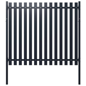 Panel ogrodzeniowy, antracyt, 174,5x150 cm, stal m