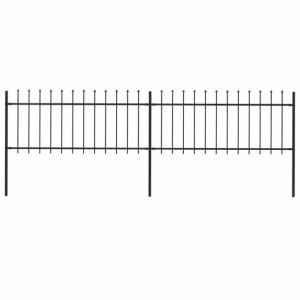 Ogrodzenie z prętów z grotami, 3,4 x 0,8 m, stalow