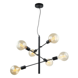 Czarna Lampa Wisząca Madalyn Mdm3582/6 Bk Italux