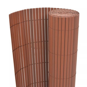Dwustronne ogrodzenie ogrodowe, PVC, 90x500 cm, br