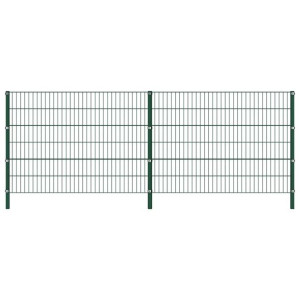 Panel ogrodzeniowy ze słupkami, żelazny, 3,4 x 1,2