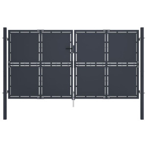 Brama ogrodzeniowa, stalowa, 300 x 200 cm, antracy