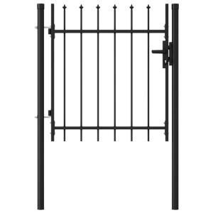Brama jednoskrzydłowa z grotami, stal, 1x1 m, czar