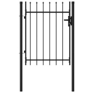 Brama jednoskrzydłowa z grotami, stal, 1x1,2 m, cz