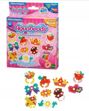 Aquabeads Kolorowe Błyszczące Pierścionki Koraliki