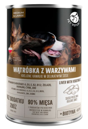 PetRepublic kawałki w sosie z wątróbką i warzywami 1250g