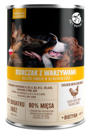PetRepublic kawałki w sosie z kurczakiem i warzywami 1250g