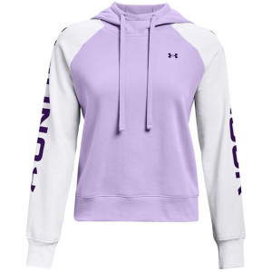 Bluza damska Under Armour Rival Fleece CB Hoodie fioletowo-biała 1365861 53