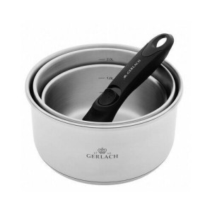 SMART STEEL Komplet 3szt garnków stalowych ILAG 16/18/20cm odpinana rączka