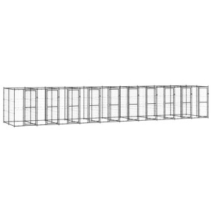 Kojec zewnętrzny dla psa, stalowy, 24,2 m²