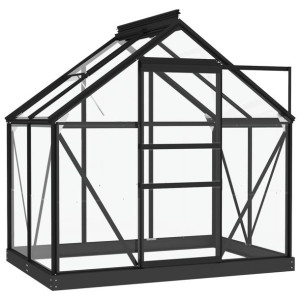 Szklarnia, antracytowa ze szkła, 155x103x191 cm, aluminium
