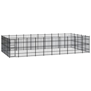 Kojec zewnętrzny dla psa, stalowy, 46,08 m²