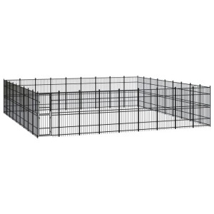 Kojec zewnętrzny dla psa, stalowy, 74,65 m²
