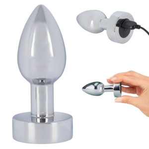 Metalowy Korek analny metalowy z WIBRATOR 9cm ANOS